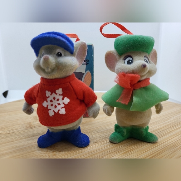 Disney Bernard and Bianca Rescuers Down Under McDonalds Flocked Ornaments - Picture 1 of 10